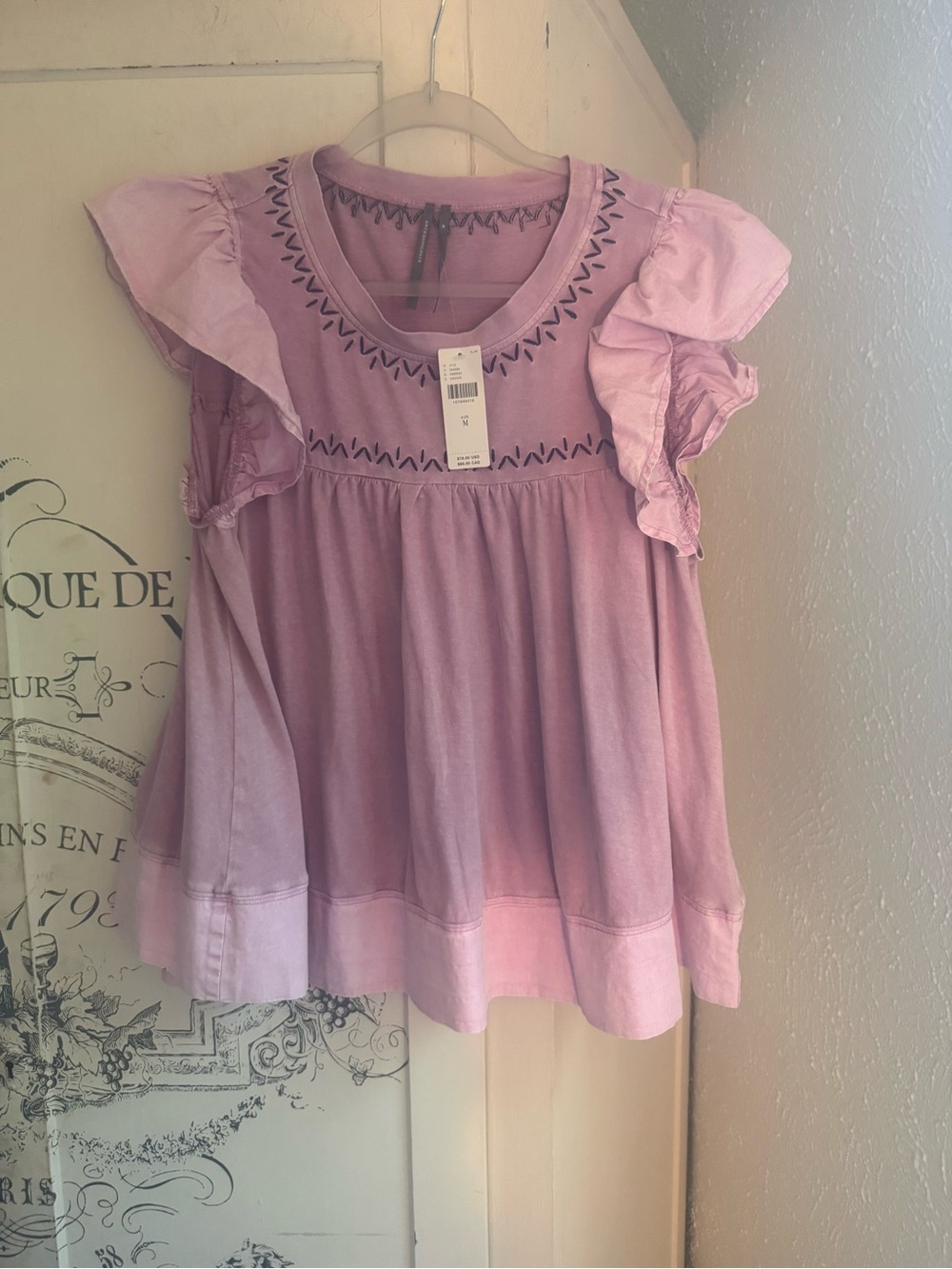 NWT Anthropologie Pintuck Flutter Sleeve Top - Picture 14 of 15